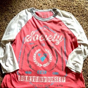 Society 3/4 tee.  Mens medium